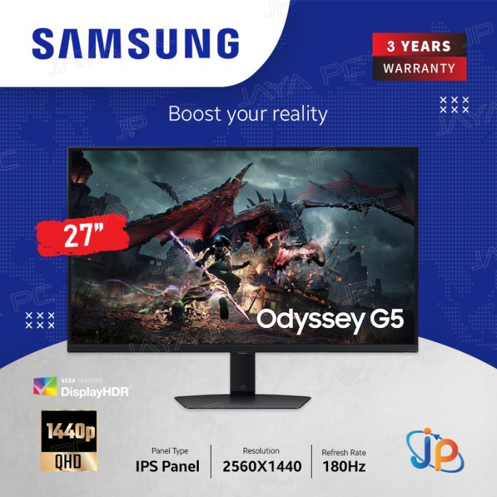Monitor Samsung LED IPS Odyssey G5 S27DG502 - QHD 27" Inch