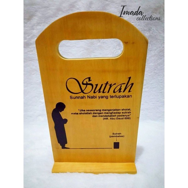 

PROMO PATRA - Sutroh sholat / Sutrah Shalat dari kayu bisa polos / sablon . pembatas