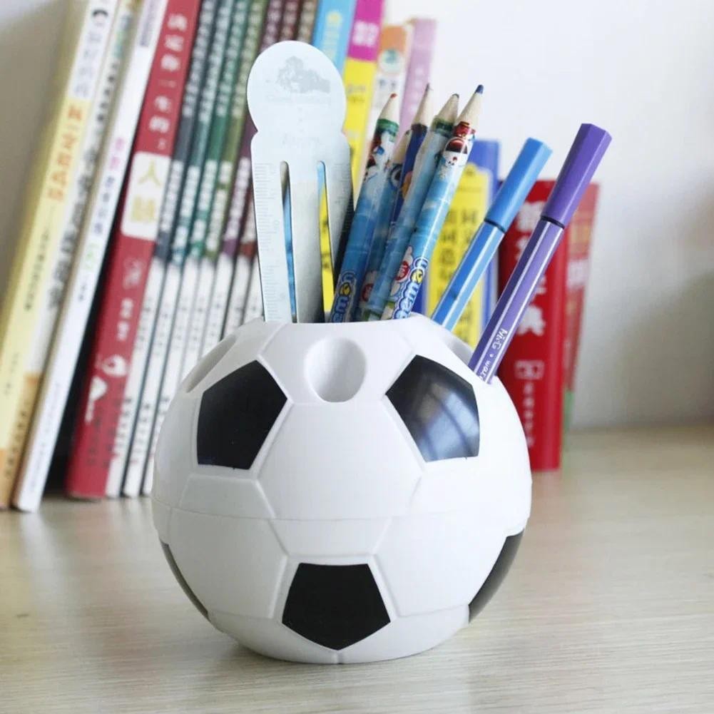 

1Pc Multifunctional Children's Desktop Ornament Large Capacity Stationery Storage Box Organizer Cute Football Shape Pen Holder