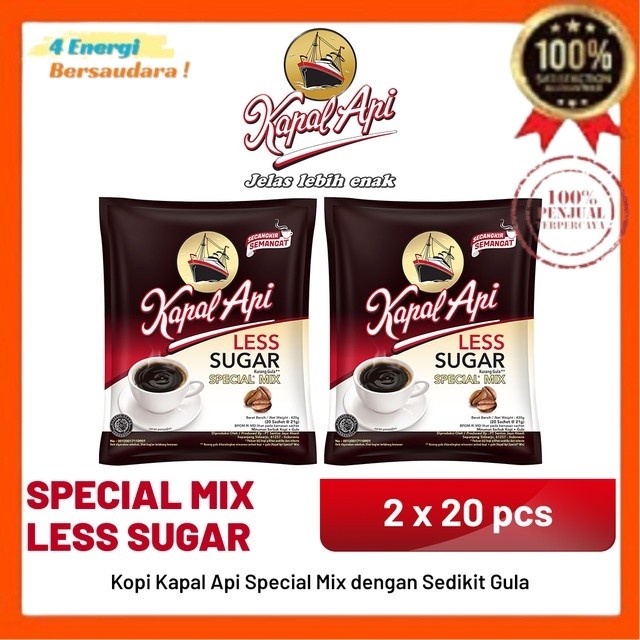 

Kopi KAPAL API Special Mix Less Sugar 2 Bag (20 x 21 gr) 4 Energi Bersaudara