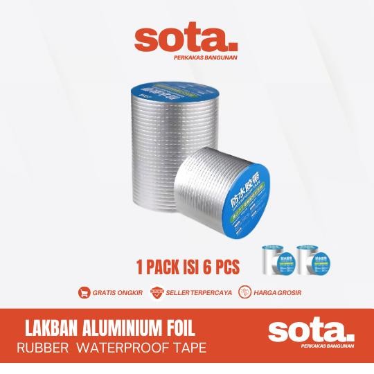 

Lakban Aluminium Foil Butyl Waterproof Adhesive Tape LS549, Anti Bocor - 2 Ukuran: 5cmx5m & 10cmx5m (1 Box isi 6 Pcs)