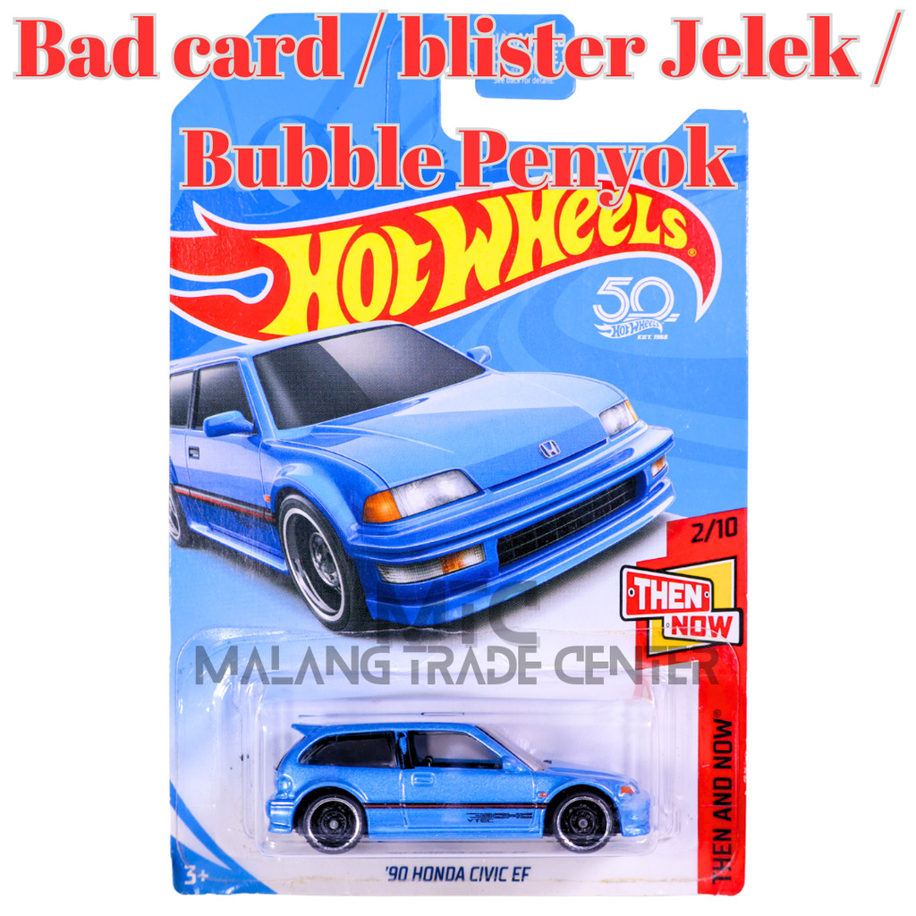 Hot Wheels 90 Honda Civic EF Biru Kmart Blister Jelek / Bad Card / Anggap Loose
