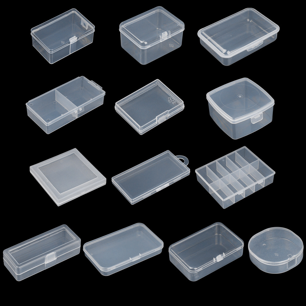 

New Mini Plastic Box Rectangular Box Translucent Box Packing Box Storage Box Dustproof Durable Jewelry Storage Case Container