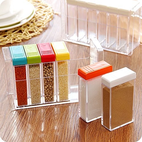 

Kitchen Spice Jar Seasoning Box Storage Bottle Jars Transparent Salt Powder Tool