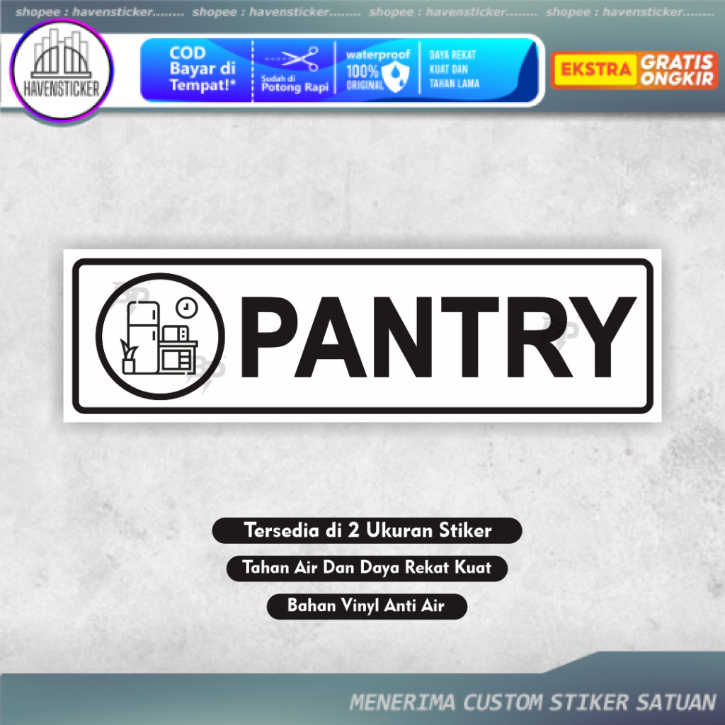 Stiker ruang pantry - stiker penyimpanan bahan makanan - stiker penyimpanan alat masak - stiker peny