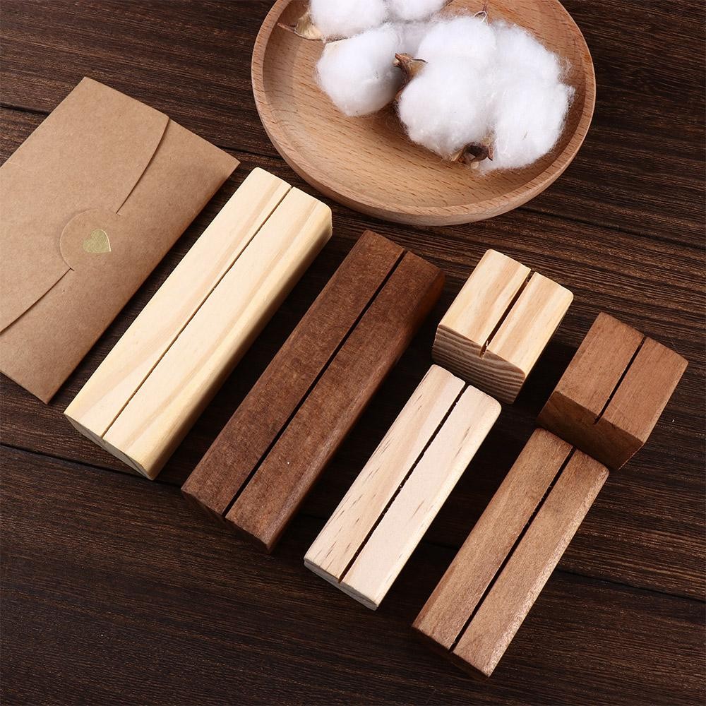 

Wedding Events Table Number Wooden Sign Elegant Decoration Note Holder Display Stand Place Card Holder