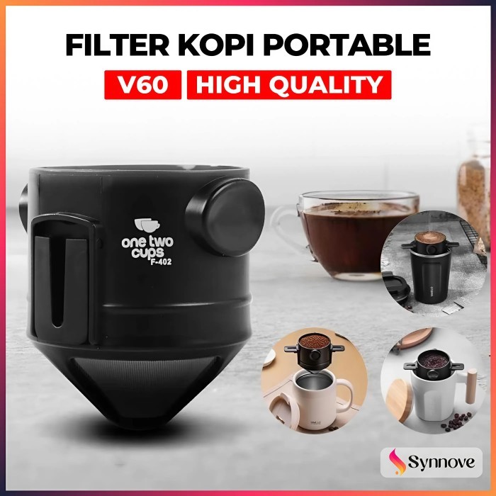 Penyaring Kopi Stainless Steel Coffe Dripper Coffe Filter Kopi V60 Portable Filter Kopi Stainless Pe