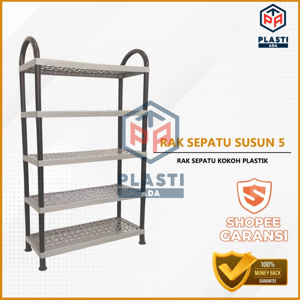 RAK SEPATU 5 SUSUN - Rak Besar / Tempat Sandal / Rak Sepatu Kokoh Plastik