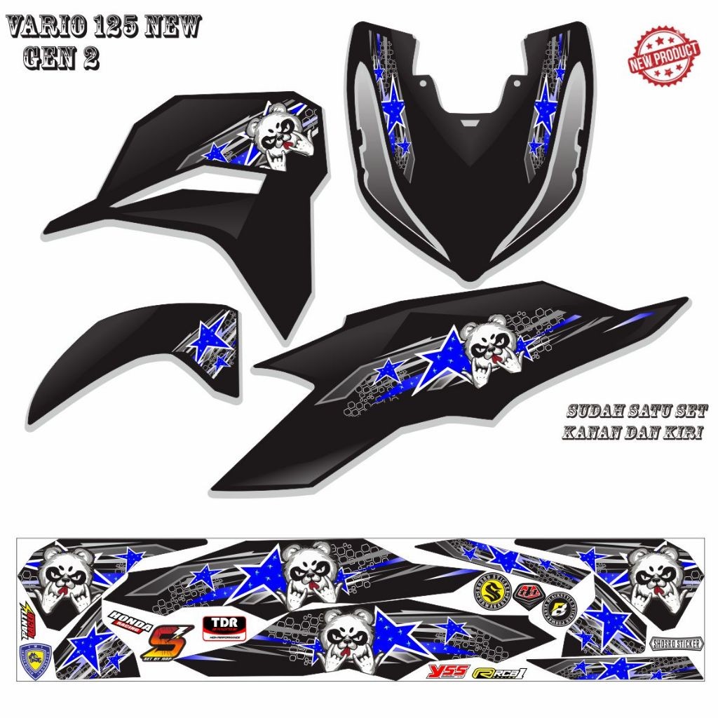 STIKER KEREN STRIPING MOTOR / STIKER MOTOR VARIO NEW 125 GEN 2 MOTIF TERLARIS
