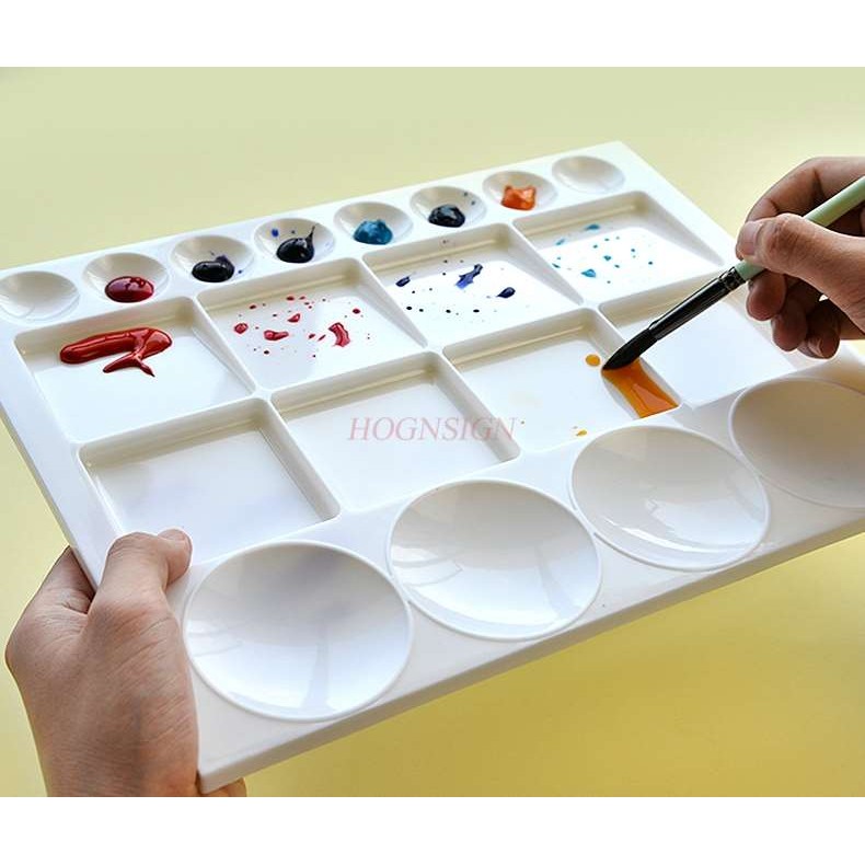 

Watercolor palette easy to clean square palette plastic paint palette watercolor paint round hole palette