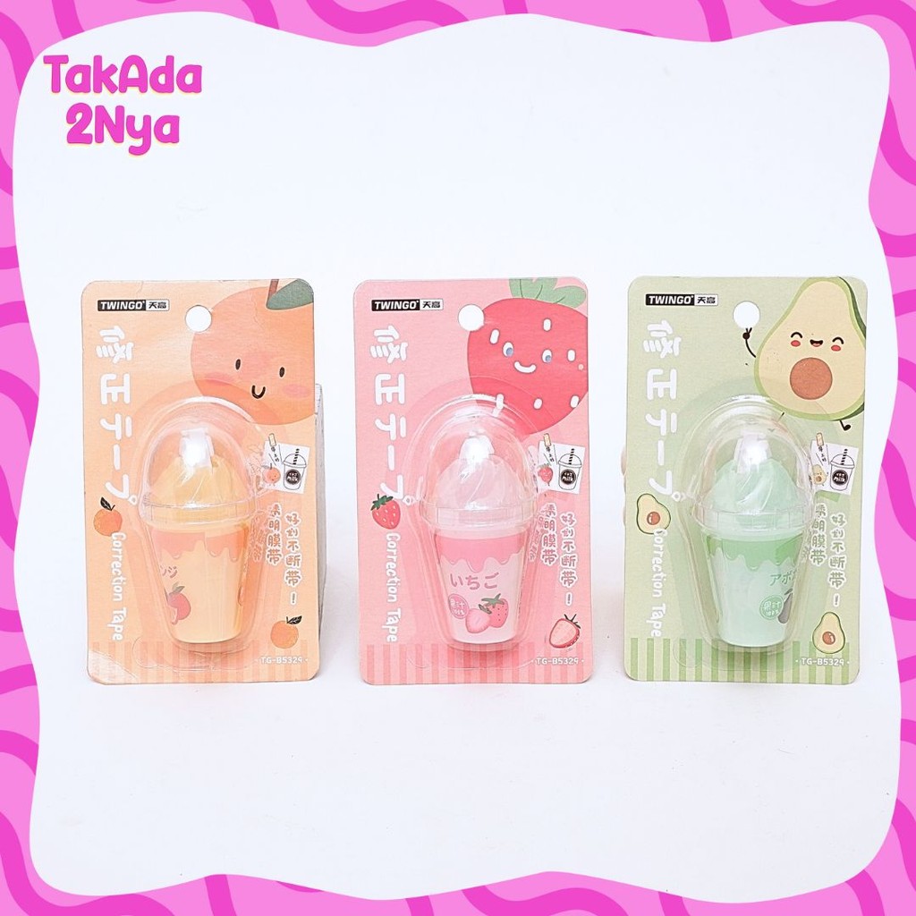 

Tip-X Kertas Twingo Sundae Buah TG-B5329 Correction Tape Roll Pita Penghapus Pulpen