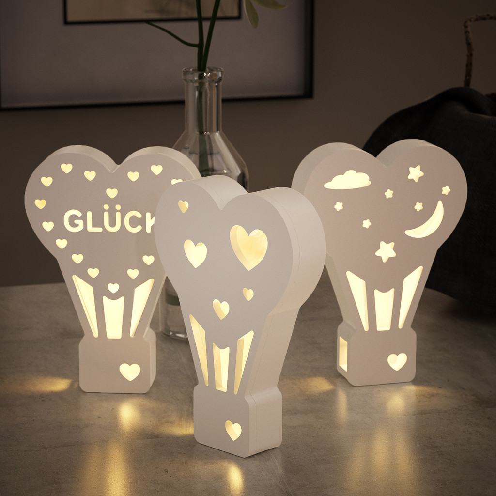 

Love Heart Hot Air Balloon Lamp Ornament Silicone Mold Atmosphere Light Resin Drip Mold Small Night Light Ornament Plaster Mold