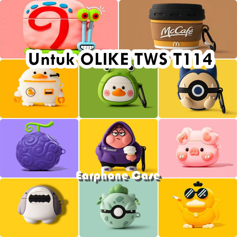 Utility Untuk OLIKE TWS T114 Case Trendi Kartun Soft Silicone Earphone Case NO.4