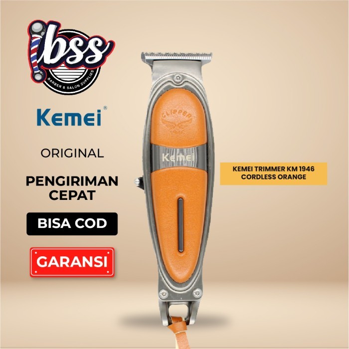 KEMEI KM-1949 body full metal trimmer alat mesin cukur rambut KM 1949 - 1946 ORANGE