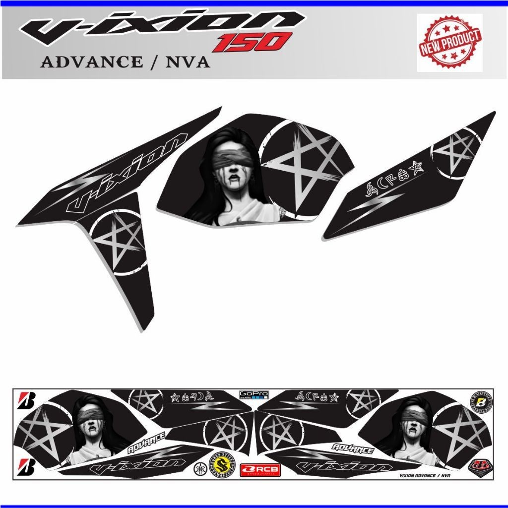 STIKER MOTOR VIXION NVA 150 VARIASI KEREN STRIPING VIXION MOTIF KEREN