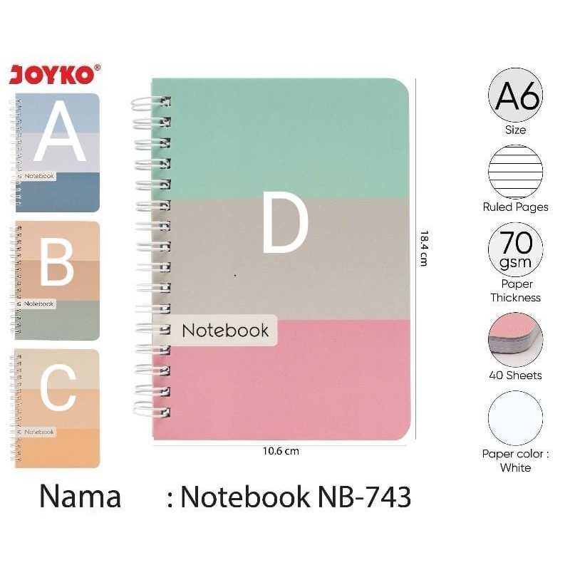

Ruled Notebook NB-743 A6 Diary Agenda Buku Catatan Bergaris Joyko