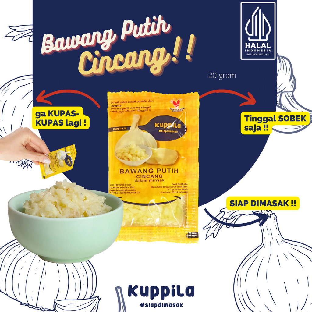

Kuppila Bawang Putih Cincang dalam Minyak Sachet Praktis 20gr