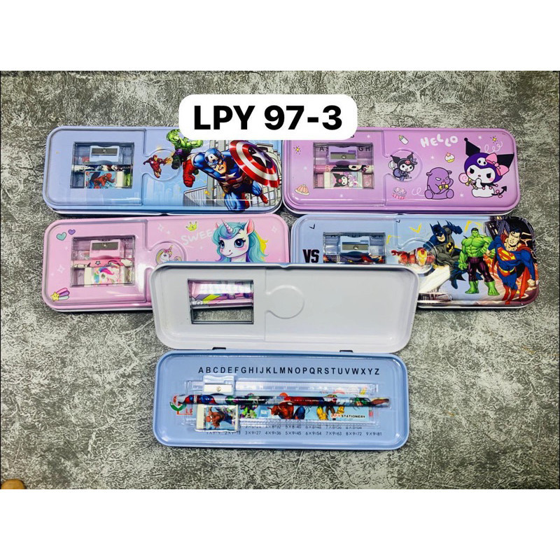 

(Toserba 777) Kotak Pensil Kaleng Set Karakter Princess Frozen Unicorn Sanrio | Tempat Pensil Besi | Tepak Pensil lengkap LPY 97-3