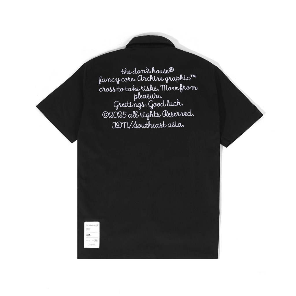 The Don's House REMY BLACK - Workshirt / Kemeja Kerah Lengan Pendek Slimfit Pria Wanita