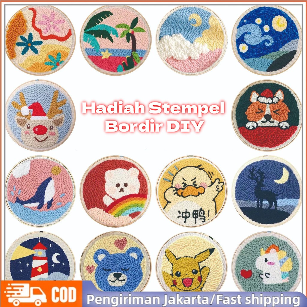 【RHAAST】DIY Paket Sulam Menyulam / Hand Embroidery Kit / Needle Embroidery / Jahit Bordir / Sulam Be