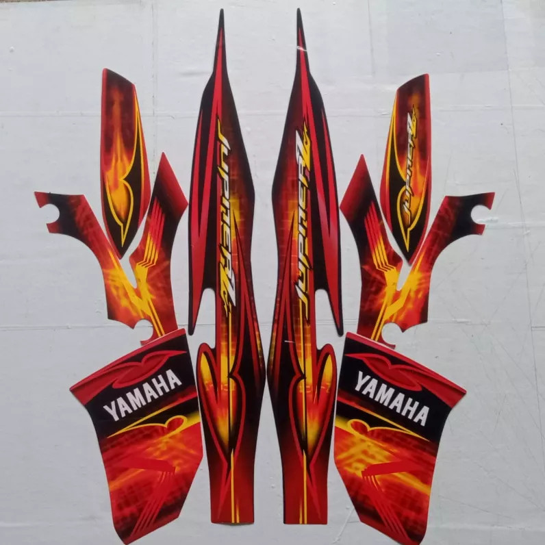 stiker striping yamaha jupiter z burhan 2008 hitam merah lis body original