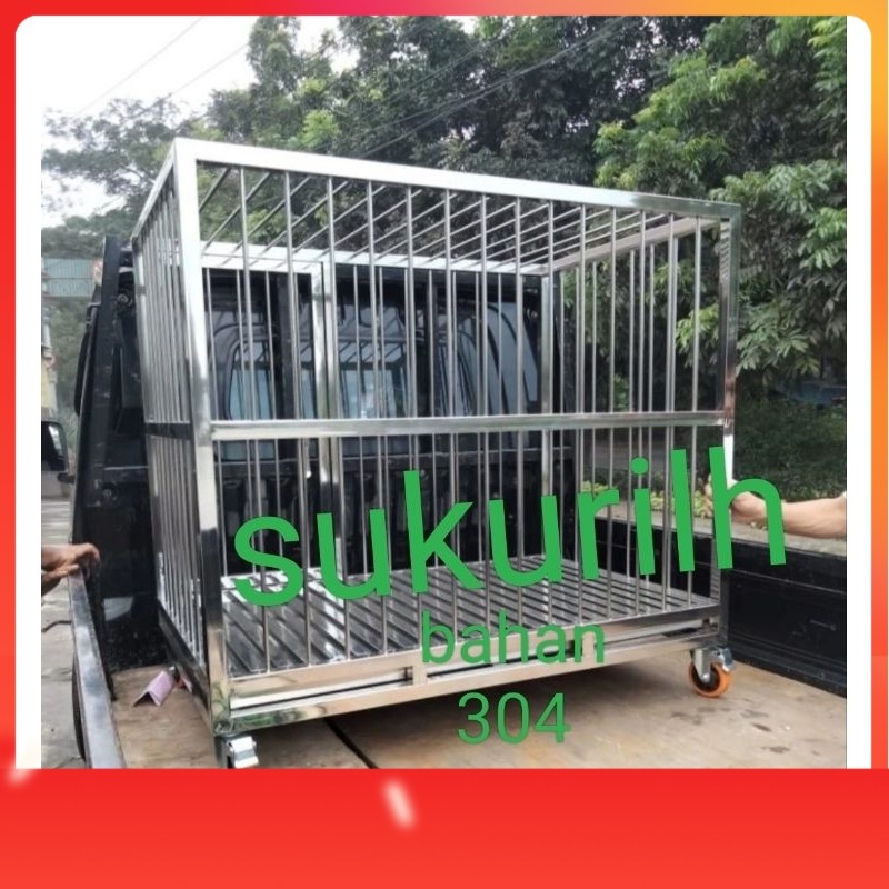 KANDANG ANJING STAINLESS STEL TIPE 304 UK 120X65X130/KANDANG ANJING