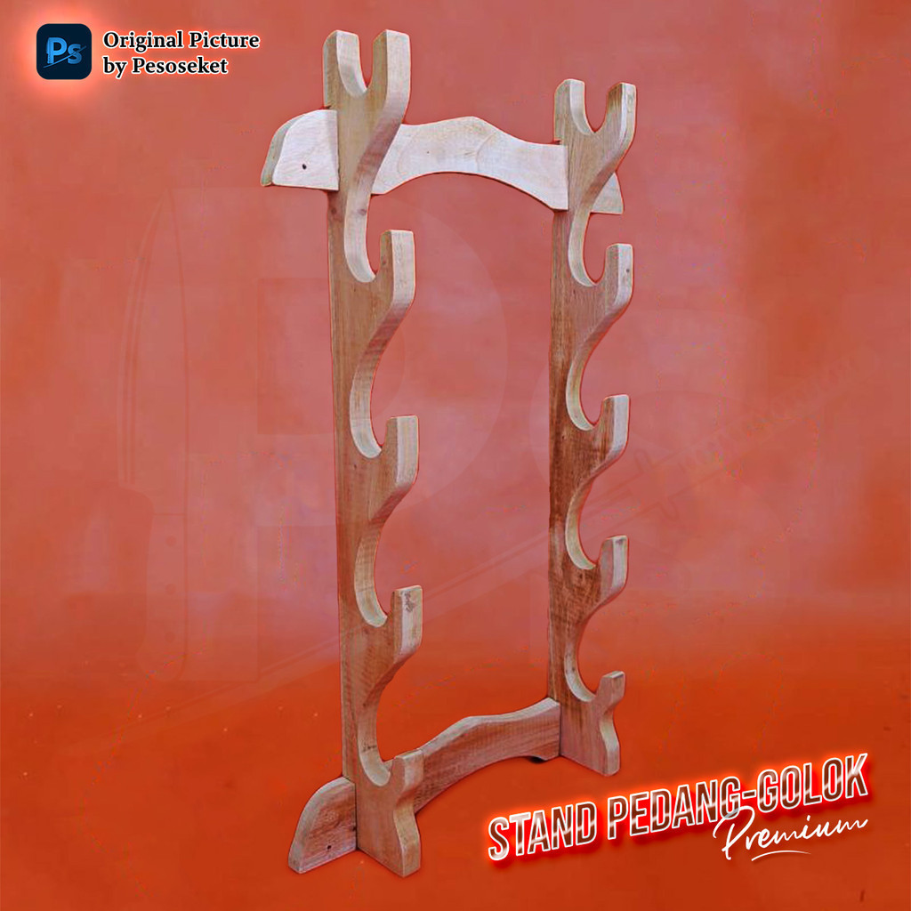 [COD] Rak Stand Dudukan Katana Samurai Pedang & Golok 5 Tahap by WA1 Pesoseket [BAYAR di TEMPAT]