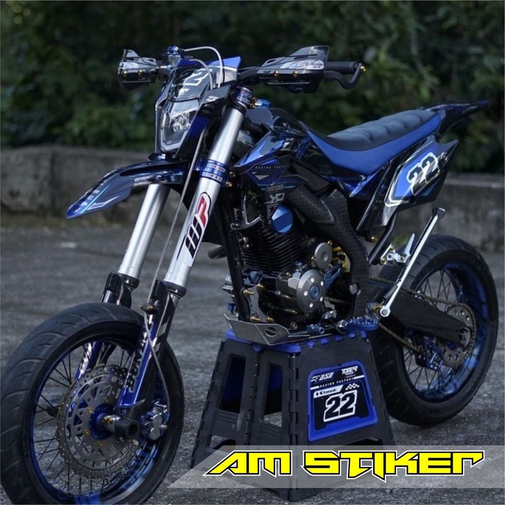 (COD) STICKER DECAL DTRACKER FULL CROME BEBAS REQUEST TERBARU (KODE: AM-1003) - STICKER VARIASI DTRA