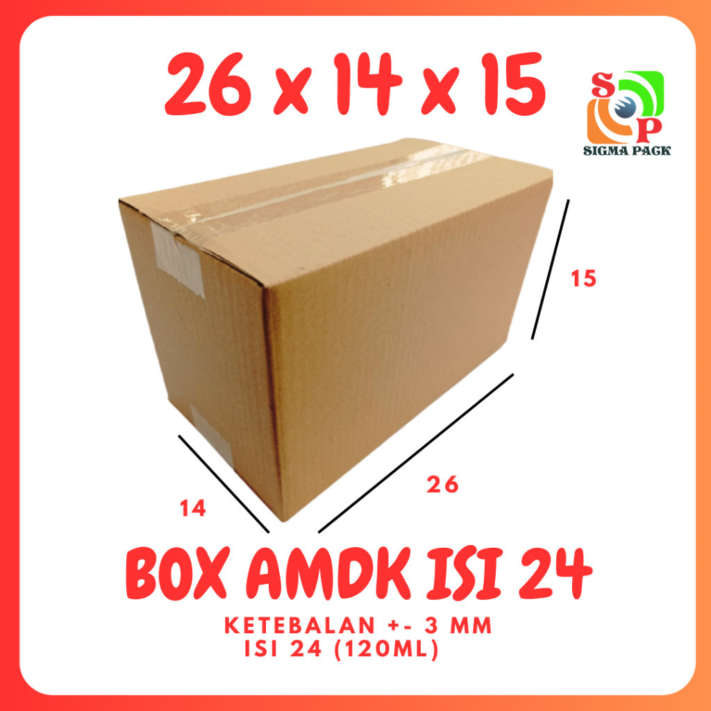 

Dus Minuman 26x14x15 AMDK 24x120ml Kardus 120 ml Isi 24 /Karton Packing/Polos/hampers/box normal