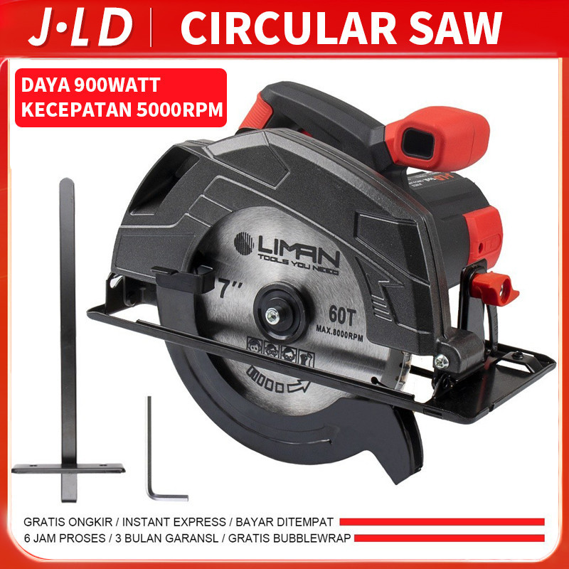JLD tools MESIN GERGAJI POTONG KAYU Uk 7" / Circular Saw Size 7" JD1853 SIRCULAR kualitas tinggi MES