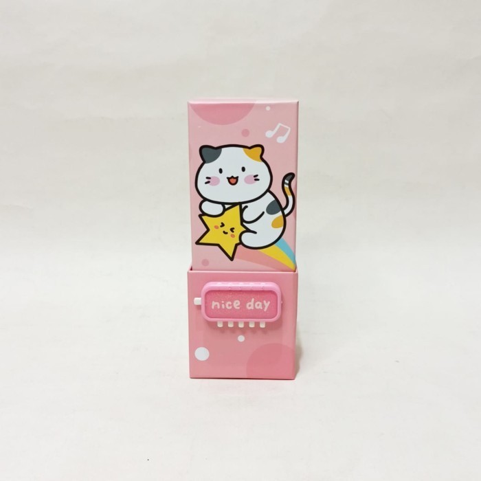 

New Arrival BOS Kotak Pensil Karton Berdiri Tingkat Pin/Cermin/Pencil Box/Wadah - 3. Pink