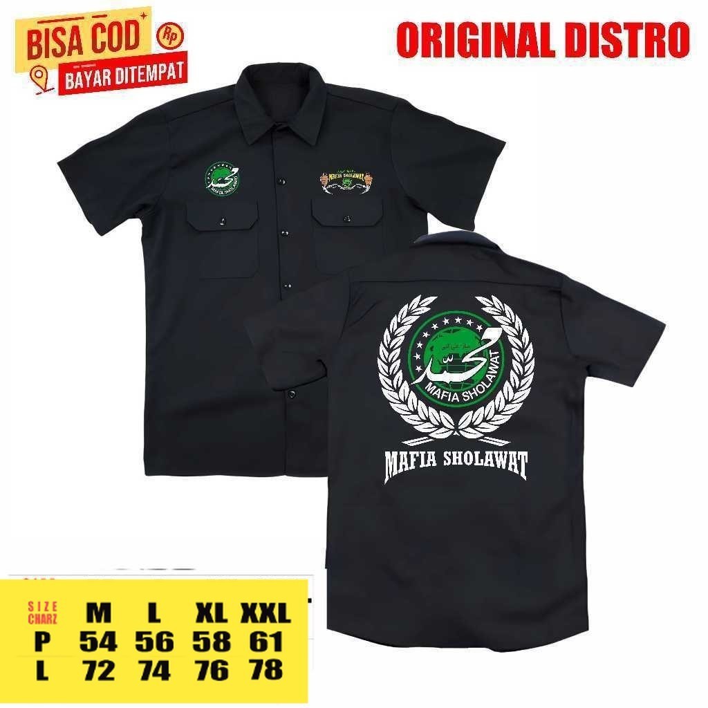 kemeja lengan pendek MAFIA SHOLAWAT model terbaru distro - kemeja pendek casual MAFIS -ABAH ALI GOND