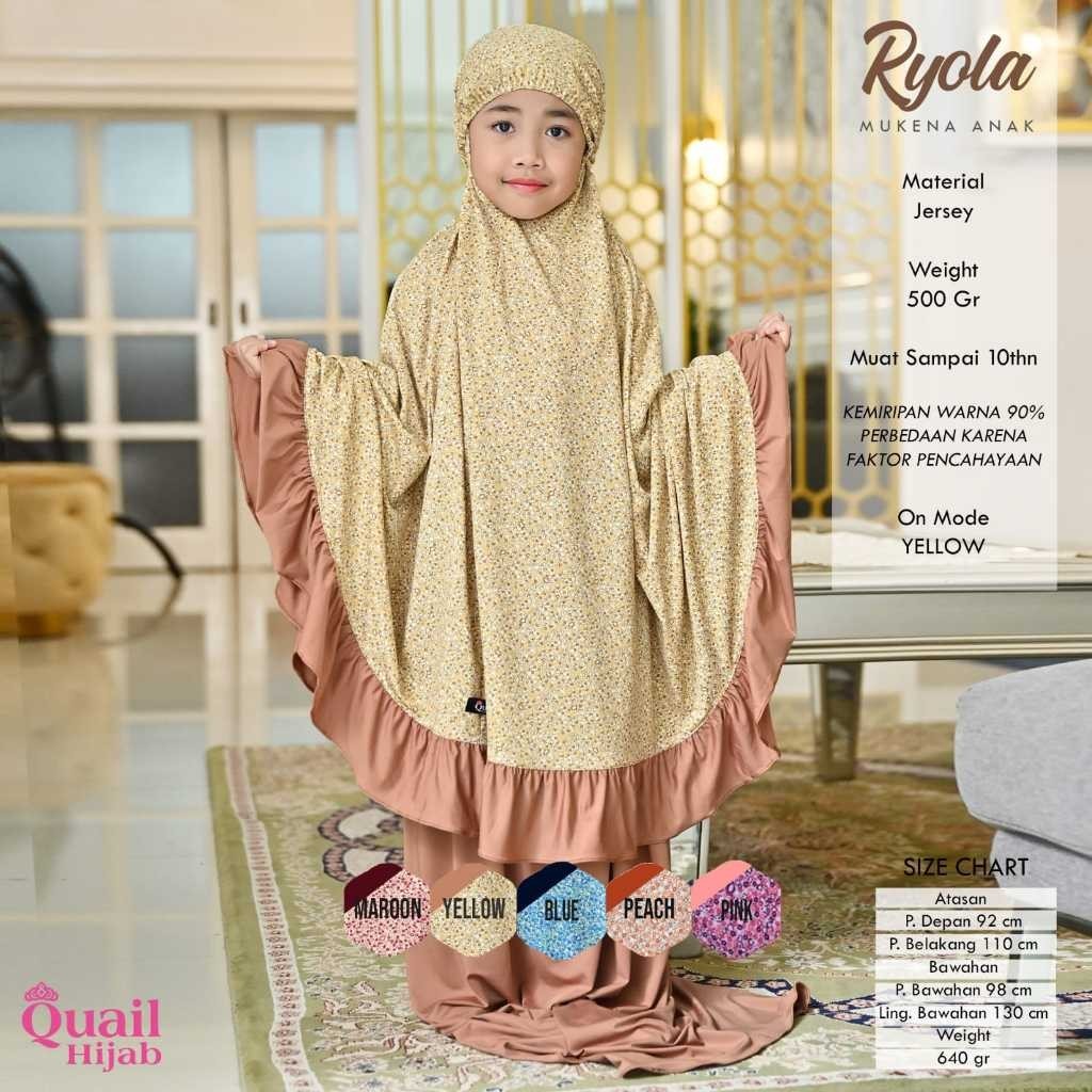 Mukena Dewasa Premium Ryola Mukena Anak Original Quail Hijab Wanita