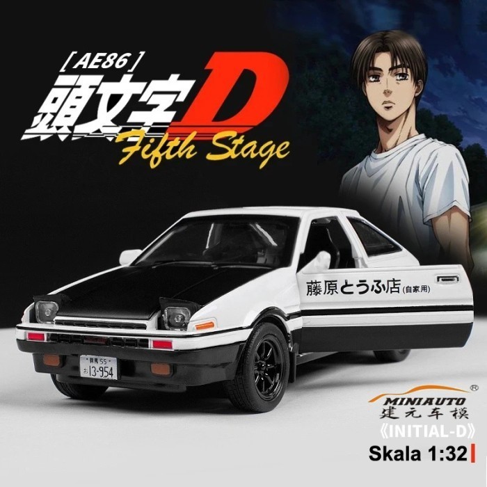 MiniAuto Toyota Trueno AE86 Kap Putih Skala 1:32 - Putih