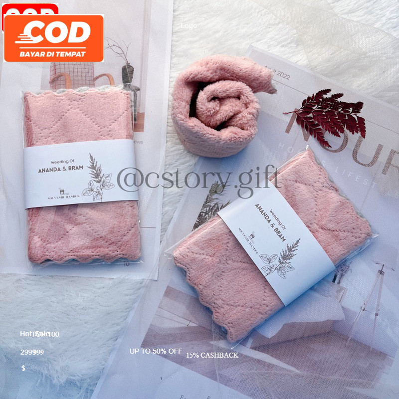 Souvenir Pernikahan Nikah Ulang Tahun Aqiqah Handuk Kecil Lap Tangan Microfiber