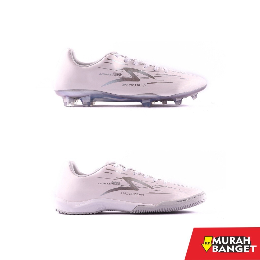Sepatu specs keren- Promo Sepatu Bola Dan Futsal Specs Accelerator Lightspeed Reborn Putih Silver Ne