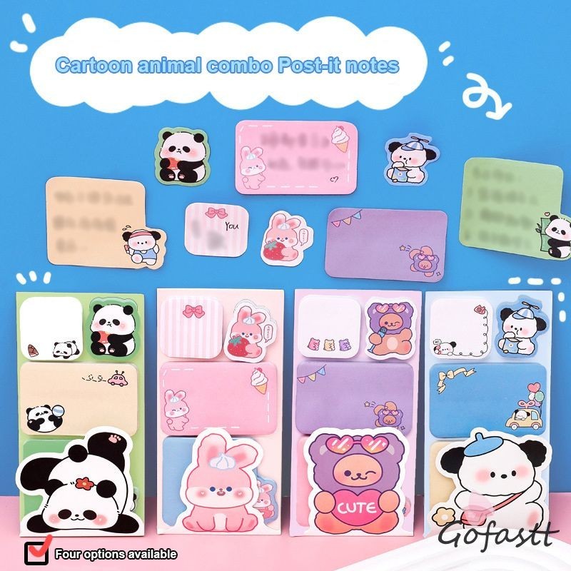 

COD Sticky Notes lembar Sticky Note Buku stiker Catatan Kombinasi Hewan Kartun Buku Memo Lucu-G