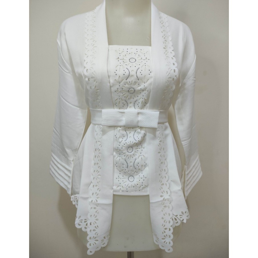 

promo ✨ -Atasan Kebaya Kutu Baru Encim Modern Putih Tulang Jumbo / Kebaya Akad - XXL