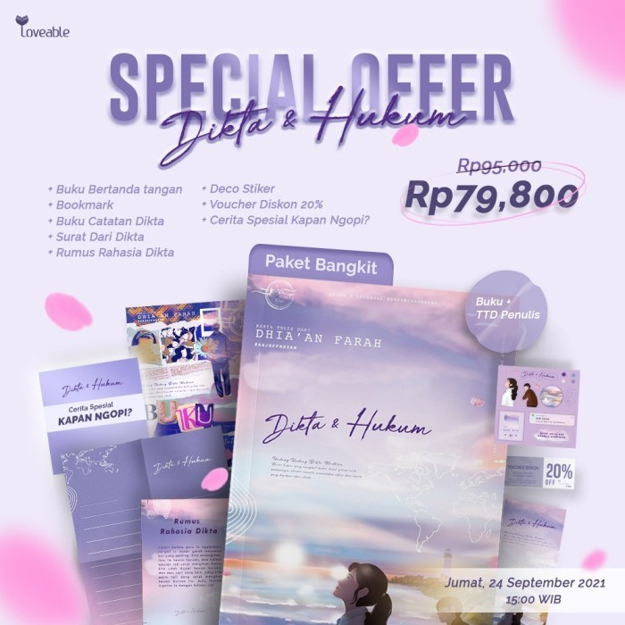 Terlaris ✨ -Novel Dikta dan Hukum - Dhia'an Farah (Paket Hukum) - Hanya Buku