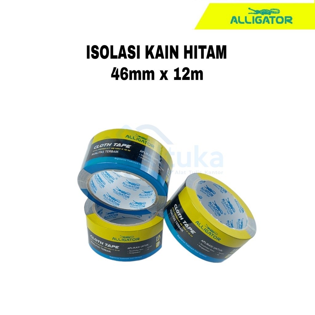 

Lakban Kain Hitam / Isolasi Kain Hitam / Cloth Tape Alligator