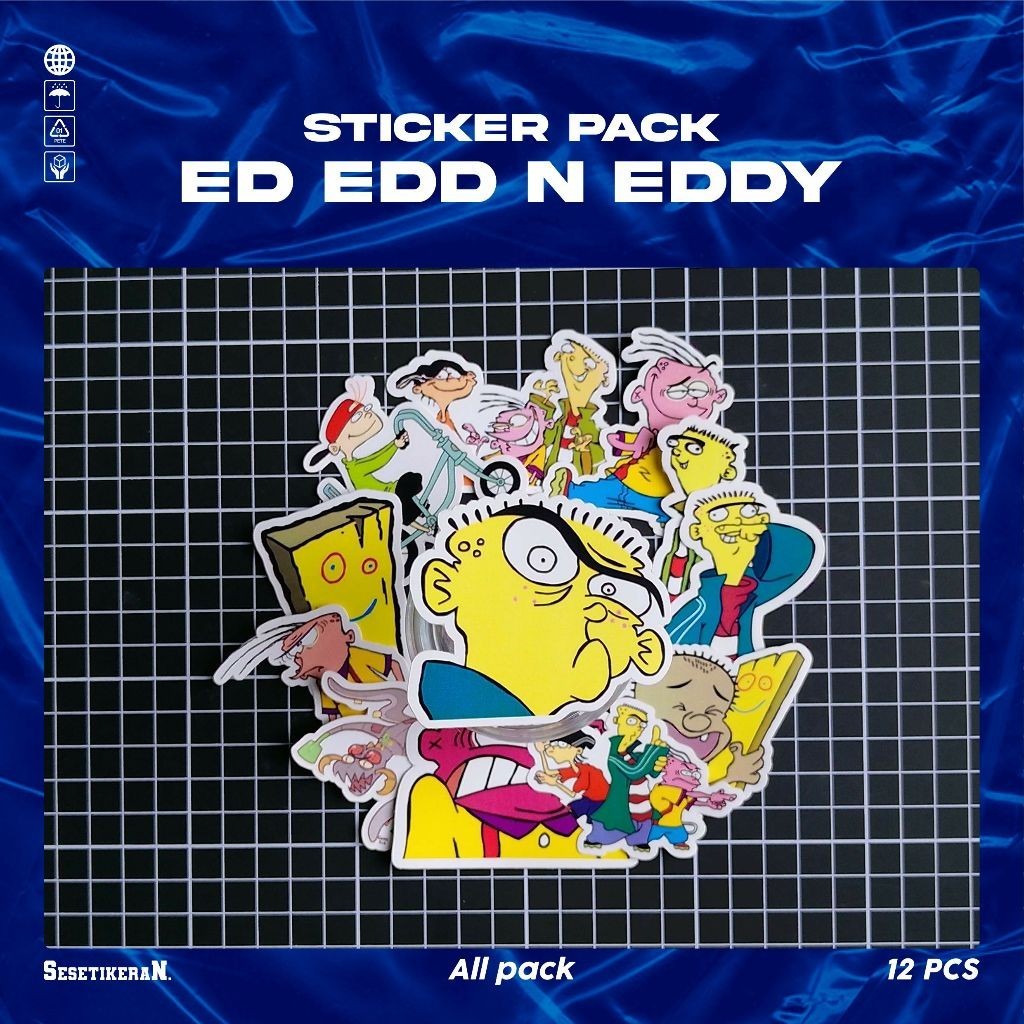 

COD✨ Sesetikeran Pack Stiker Kartun Lucu Ed Edd N Eddy Colorfull Cute Keren Untuk Koper Laptop Skateboard