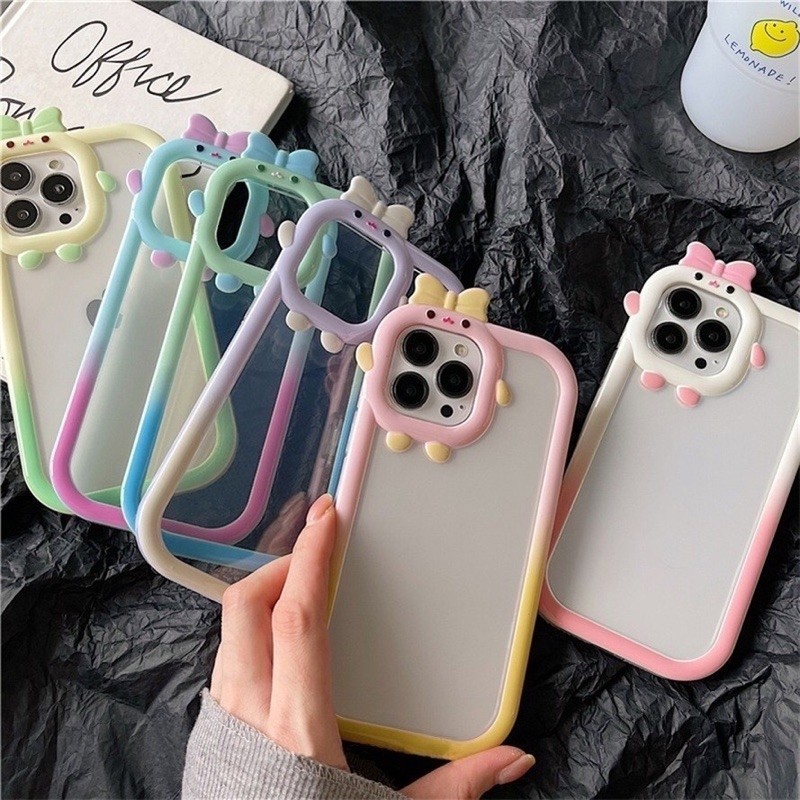NEW Cute Monster Pastel Bumper 2in1 Softcase/ Casing Hp For Iphone 11 - 13 Pro Max