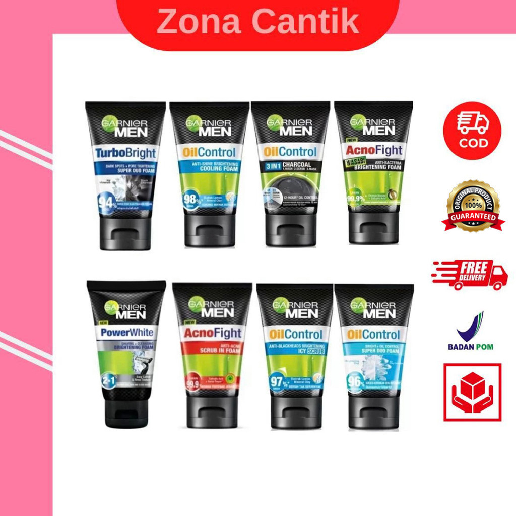 Garnier Men Facial Foam Series Acne Fight | Oil Control | Turbo Bright