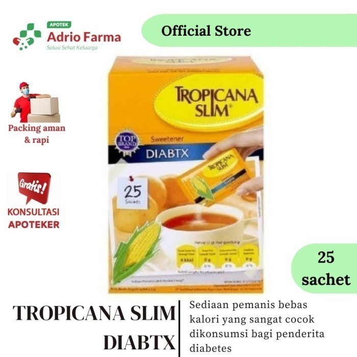 

TROPICANA SLIM SWEETENER DIABTX DIABET TROPIKANA 25 50 100 SACHET