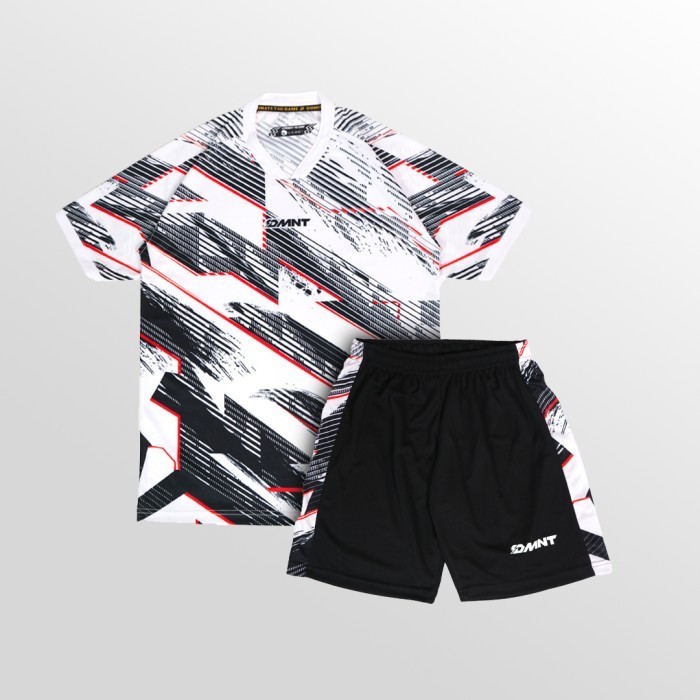 DMNT Jersey Setelan Badminton B-005 White Black