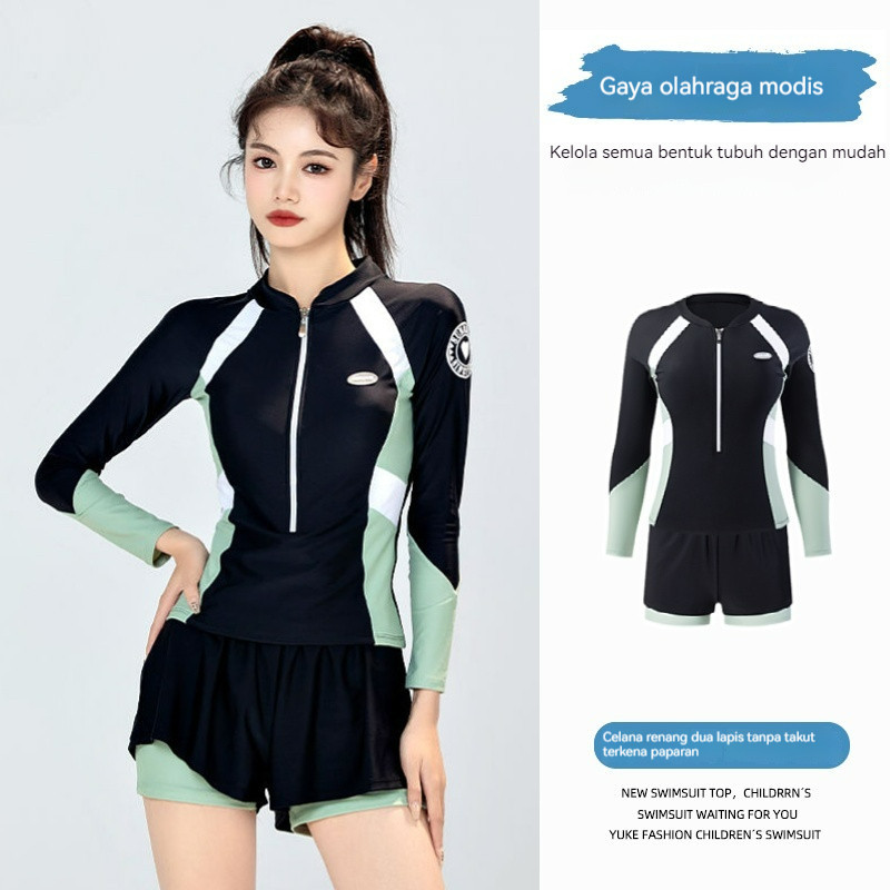 Baju Renang Wanita Welindung Matahari Swimming Suit Wanita Perlindungan Matahari Matahari Panjang Ka