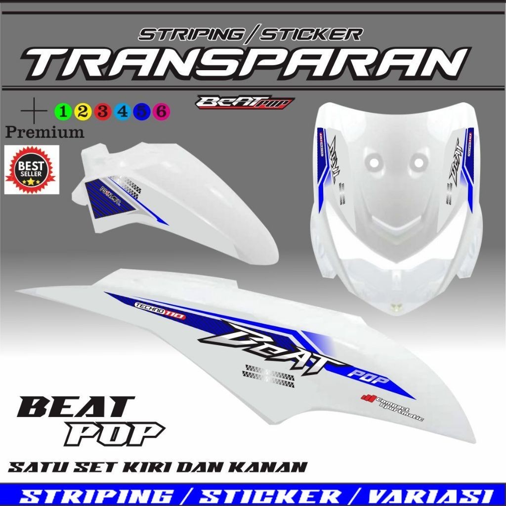 STRIPING BEAT POP STIKER TRANSPARAN UV BEAT POP NEW VARIASI STIKER BEAT POP FI STIKER TRANSPARAN