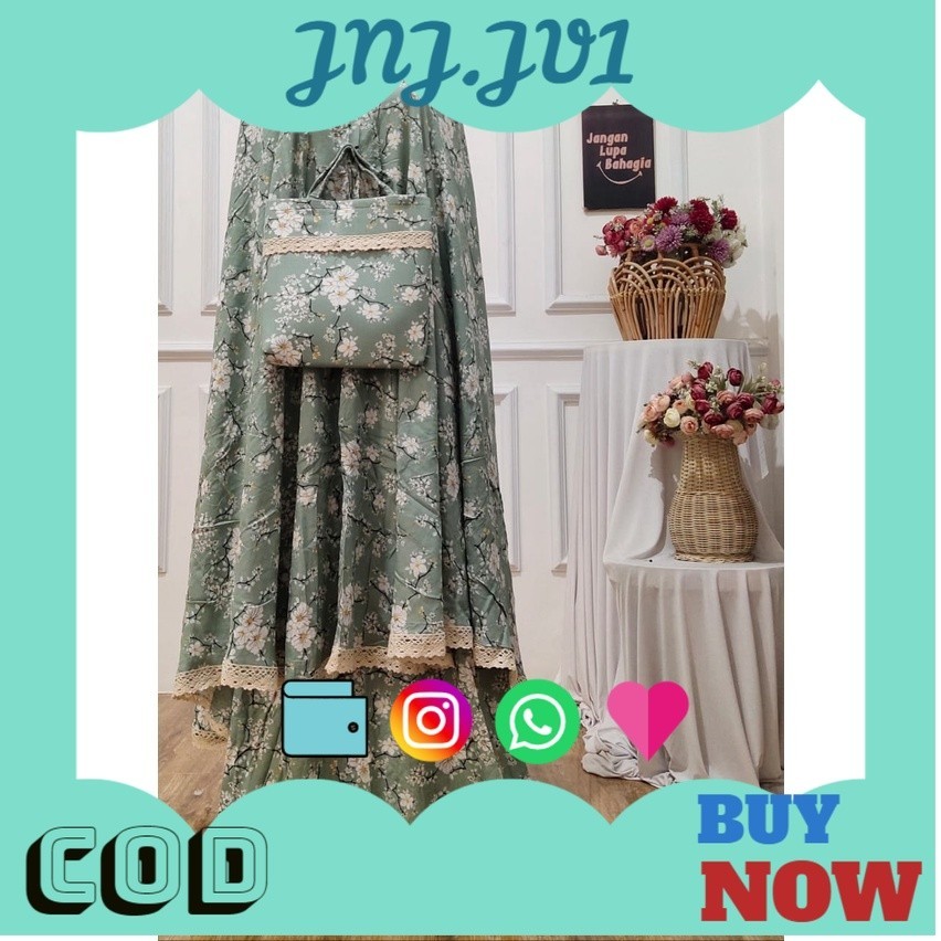 5.5 BIG SALE MUKENA RAYON DEWASA MOTIF BUNGA MELATI RENDA KECIL MURAH/ MUKENA RAYON PREMIUM