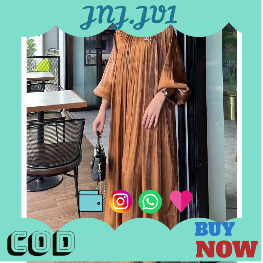 5.5 BIG SALE Gamis jumbo ld 140 Ameera dress Gamis shimer silk premium Gamis bahan silk Premium Gami