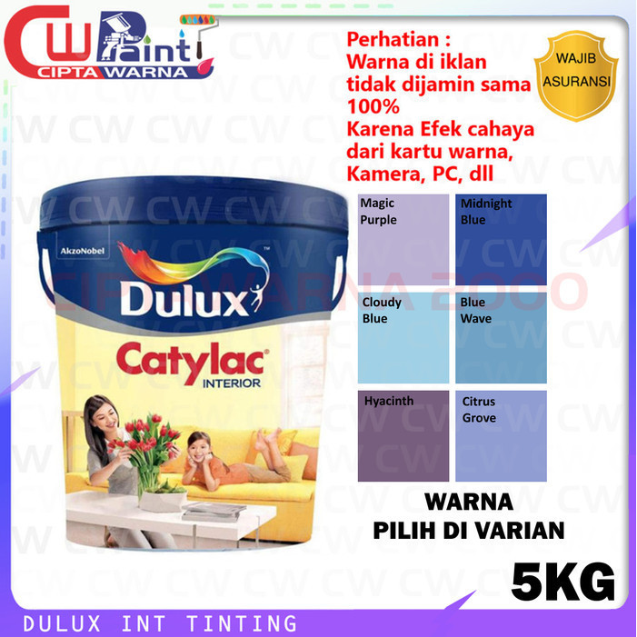 Dulux Catylac Tinting Cat Tembok Dinding Interior Biru Blue Ungu 5 Kg - CWK